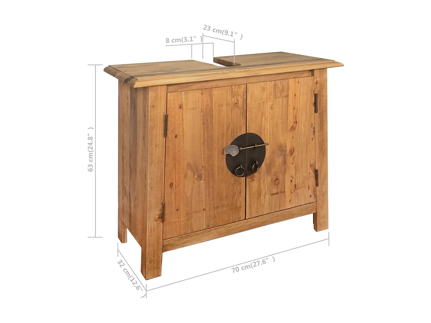 Juego de baño de 5 piezas en madera maciza de pino