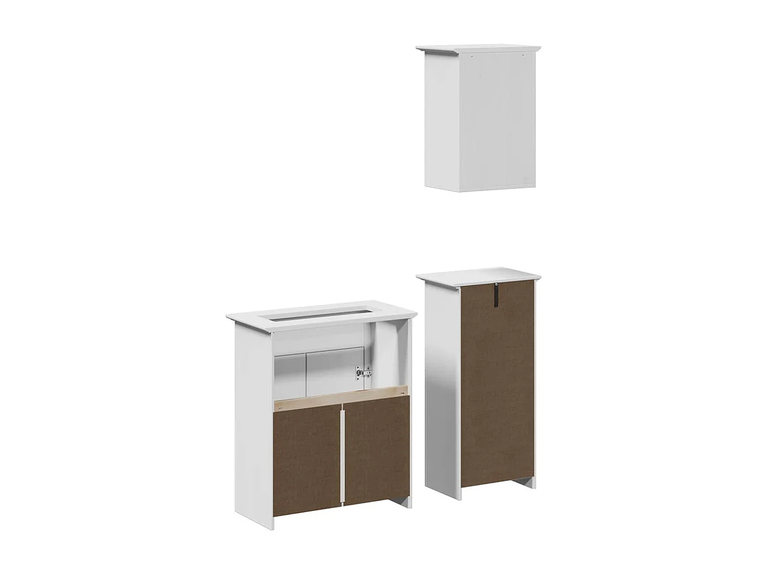 Meubles de salle de bain 3 pcs BODO blanc bois de pin massif