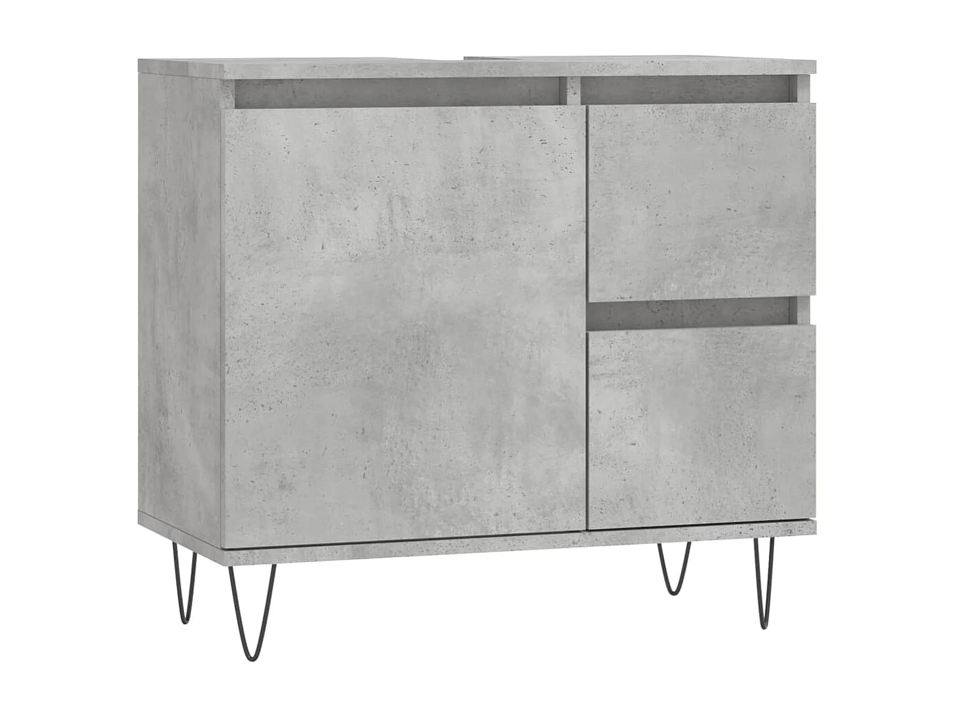 Ensemble de meubles de salle de bain 3 pcs gris béton