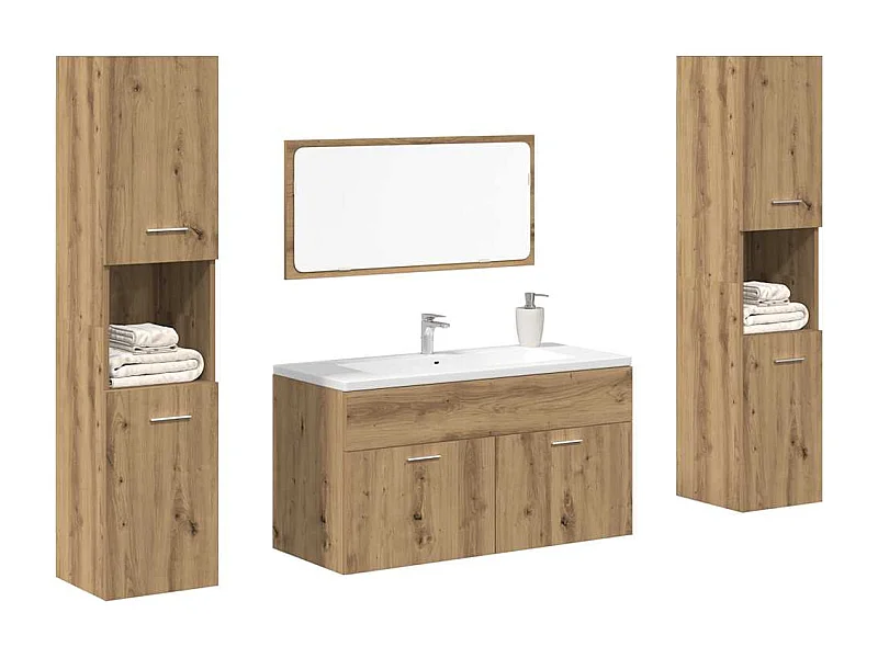 Ensemble de meubles salle de bain 4 pcs bois d'ingénierie