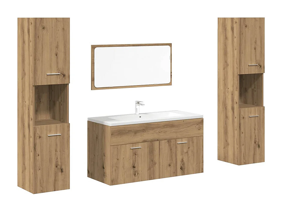 Ensemble de meubles salle de bain 4 pcs bois d'ingénierie