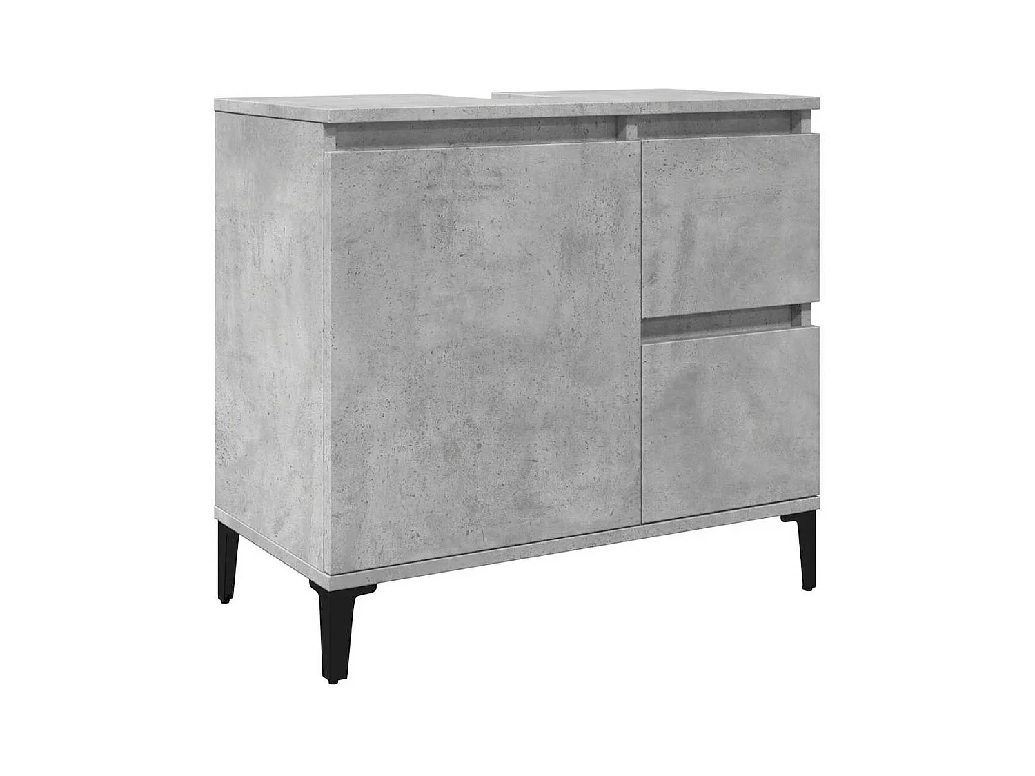 Ensemble de meubles de salle de bain 3 pcs gris béton