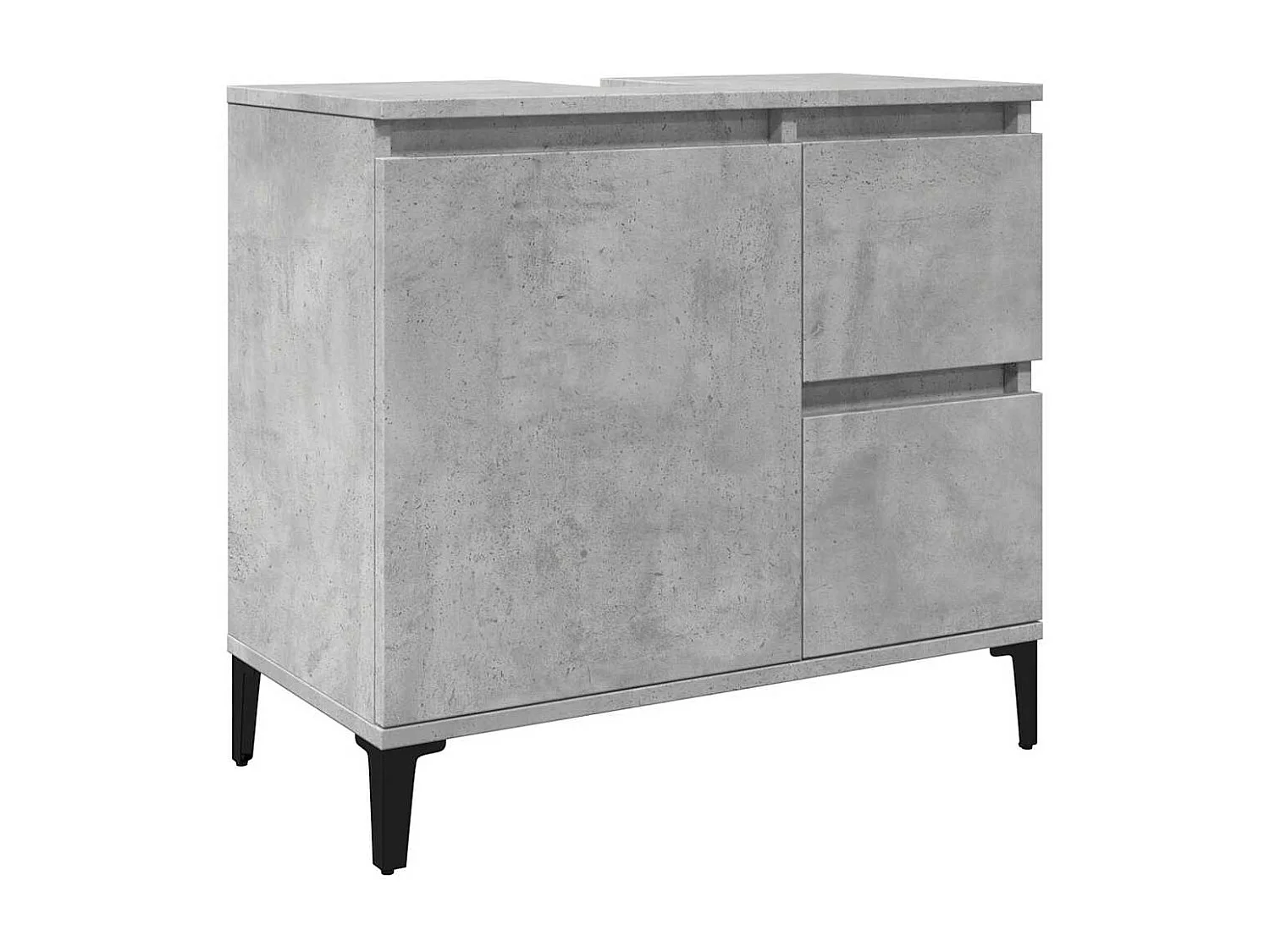 Ensemble de meubles de salle de bain 3 pcs gris béton