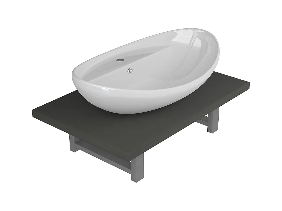 Tweedelige badkamerkast in grijs keramiek