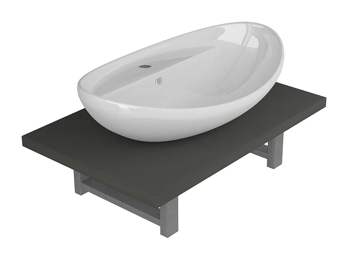 Mobile bagno due pezzi in ceramica grigia