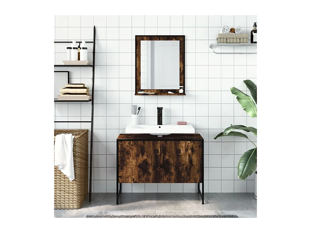 2-delige badkamermeubelset gerookt eiken