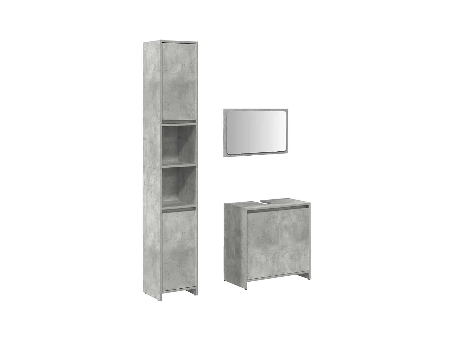 Ensemble de meubles de salle de bain 3 pcs gris béton