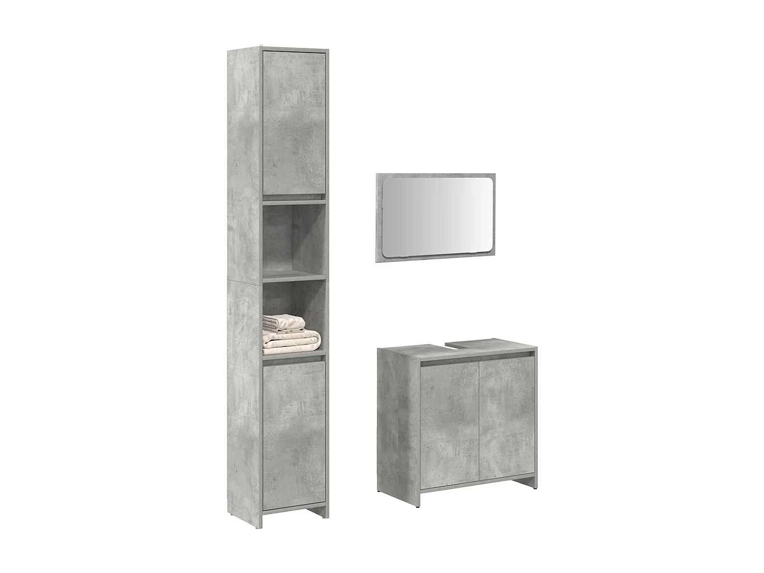 Conjunto de muebles de baño de 3 piezas gris hormigón
