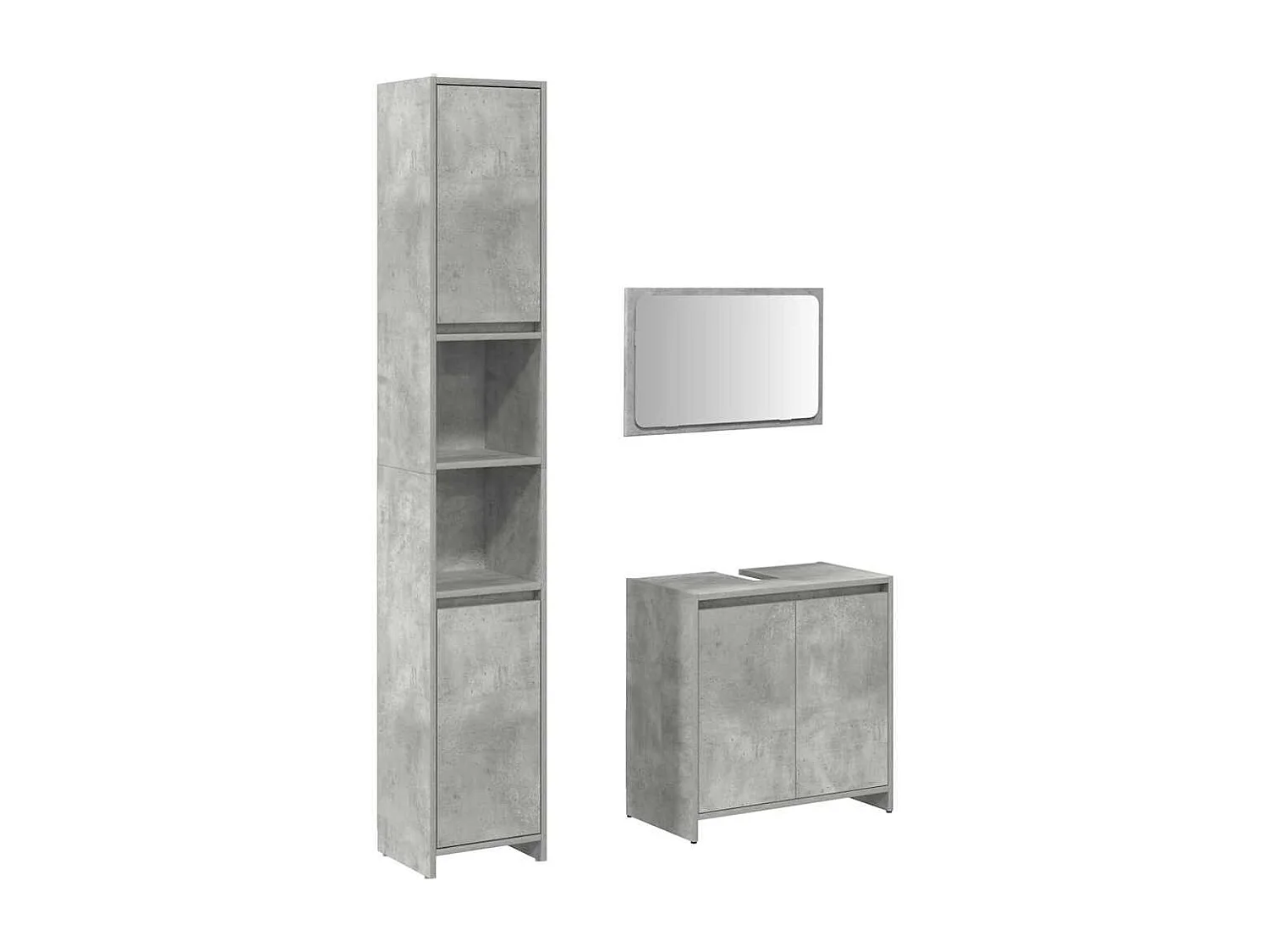 Conjunto de muebles de baño de 3 piezas gris hormigón