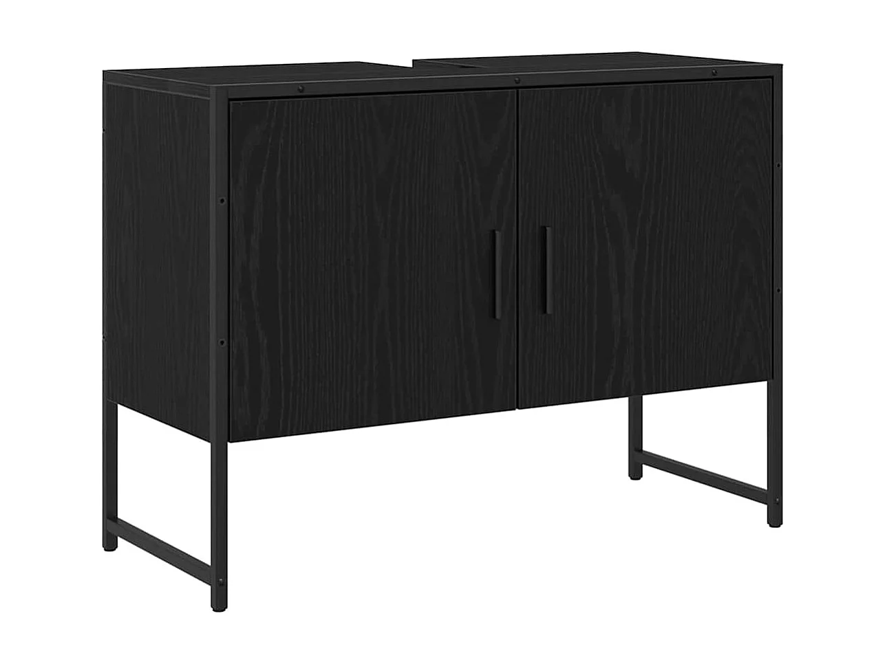 Ensemble de mobilier de salle de bain avec stockage 3 pcs Noir