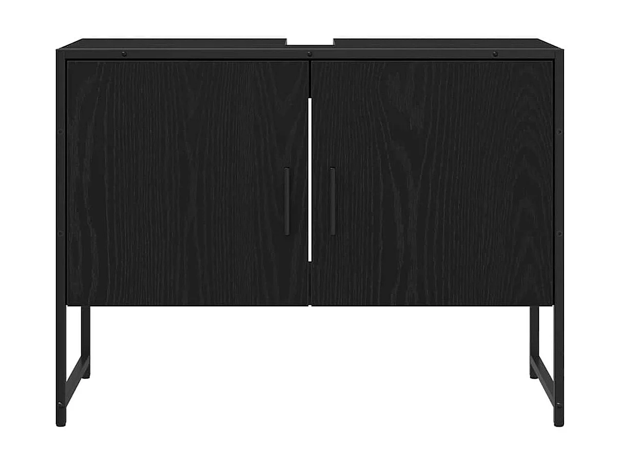 Ensemble de mobilier de salle de bain avec stockage 3 pcs Noir