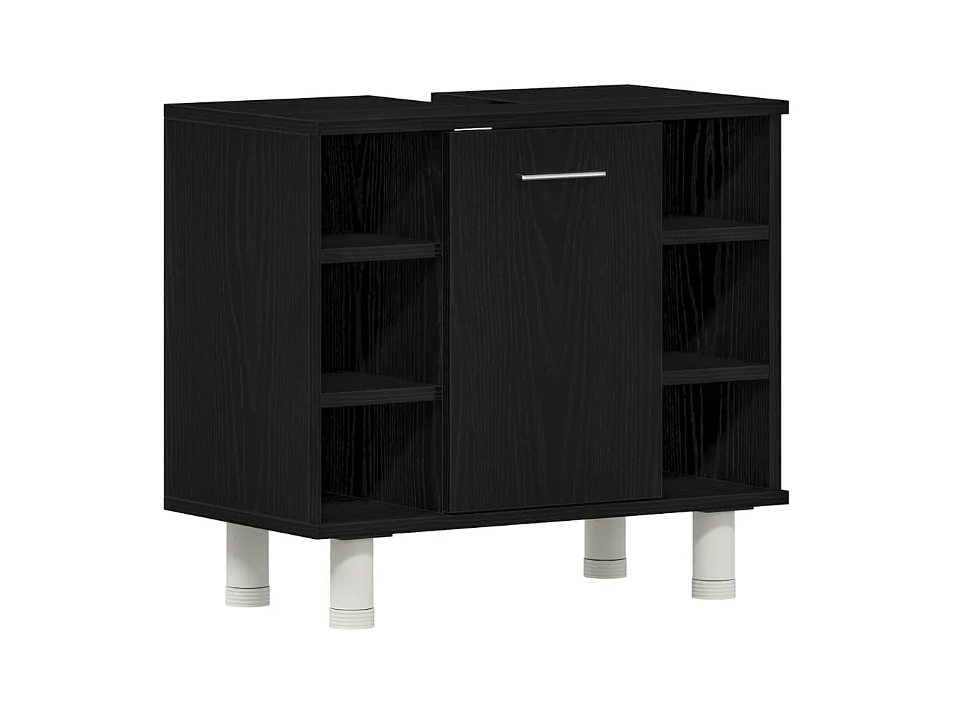 Set di mobili da bagno con mensola 3 pezzi nero