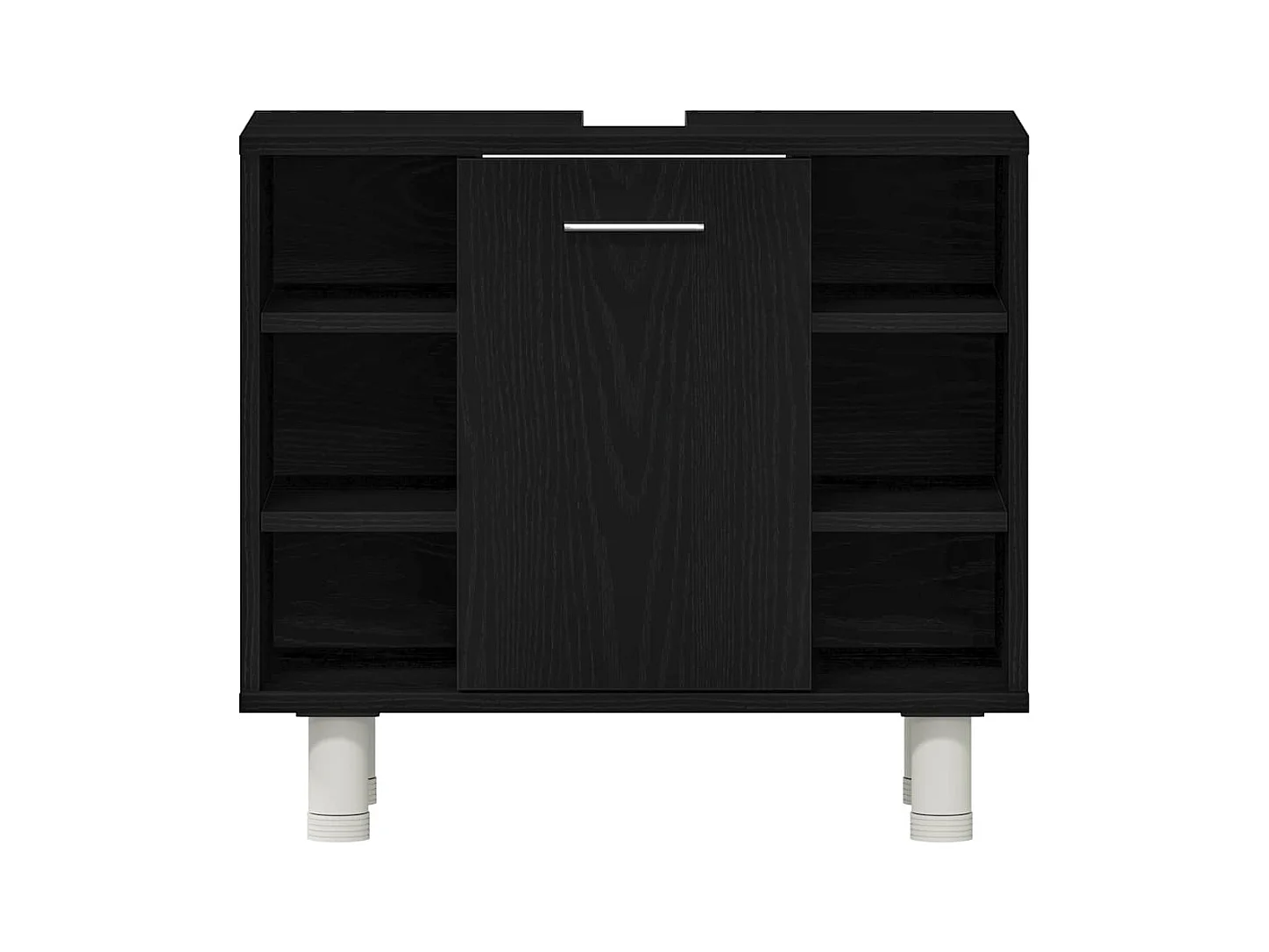 Set di mobili da bagno con mensola 3 pezzi nero