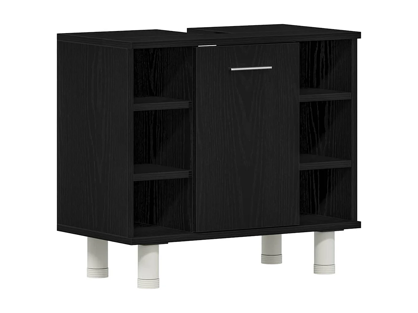 Ensemble de mobilier de salle de bain avec étagère 3 pcs Noir