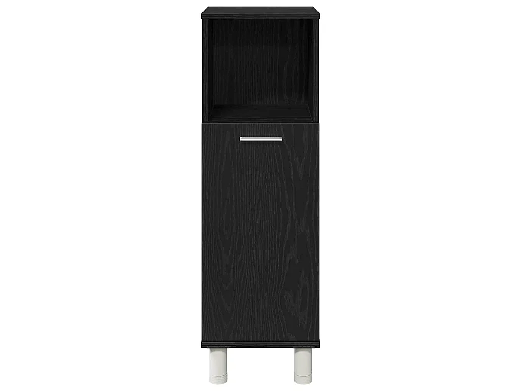 Set di mobili da bagno con mensola 3 pezzi nero