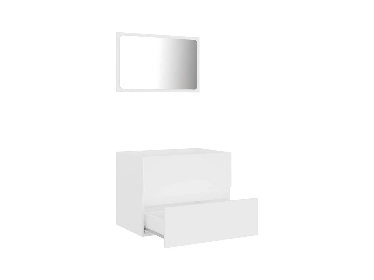 Conjunto de muebles de baño de 2 piezas de madera de ingeniería blanca