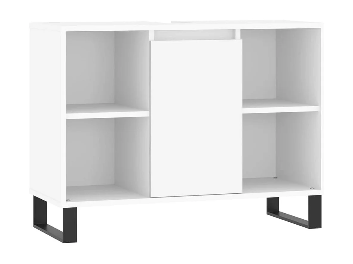 Conjunto de muebles de baño de 3 piezas de madera de ingeniería blanca