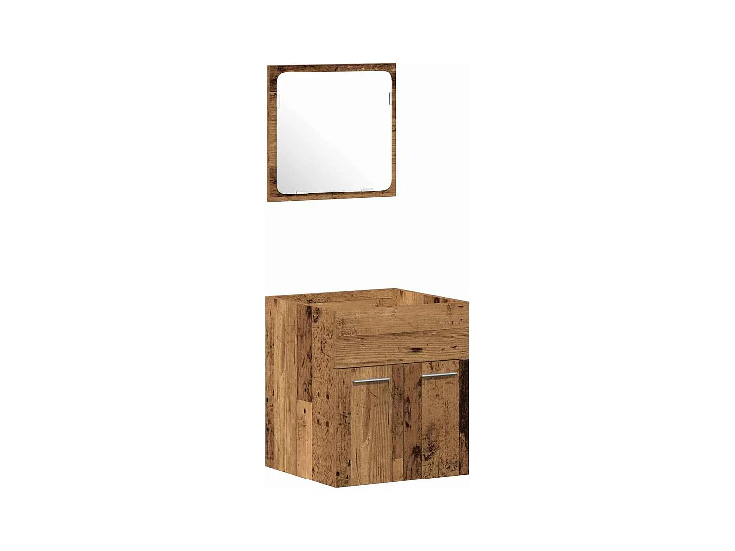 Set di mobili da bagno 3 pezzi in legno anticato