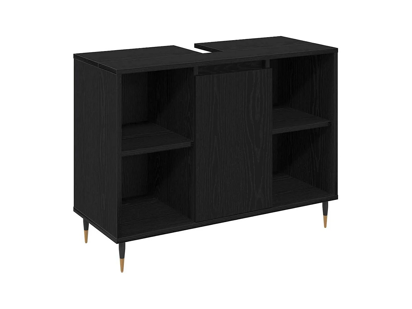 Set di mobili da bagno 3 pezzi in rovere nero