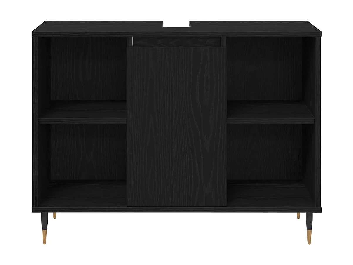 Set di mobili da bagno 3 pezzi in rovere nero