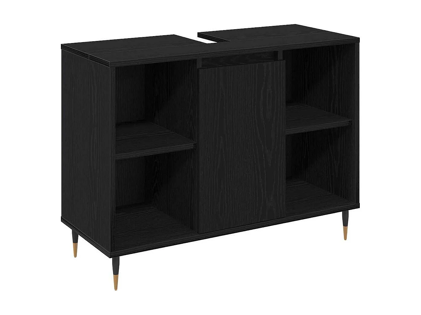 3-teiliges Badmöbel-Set in Eiche schwarz