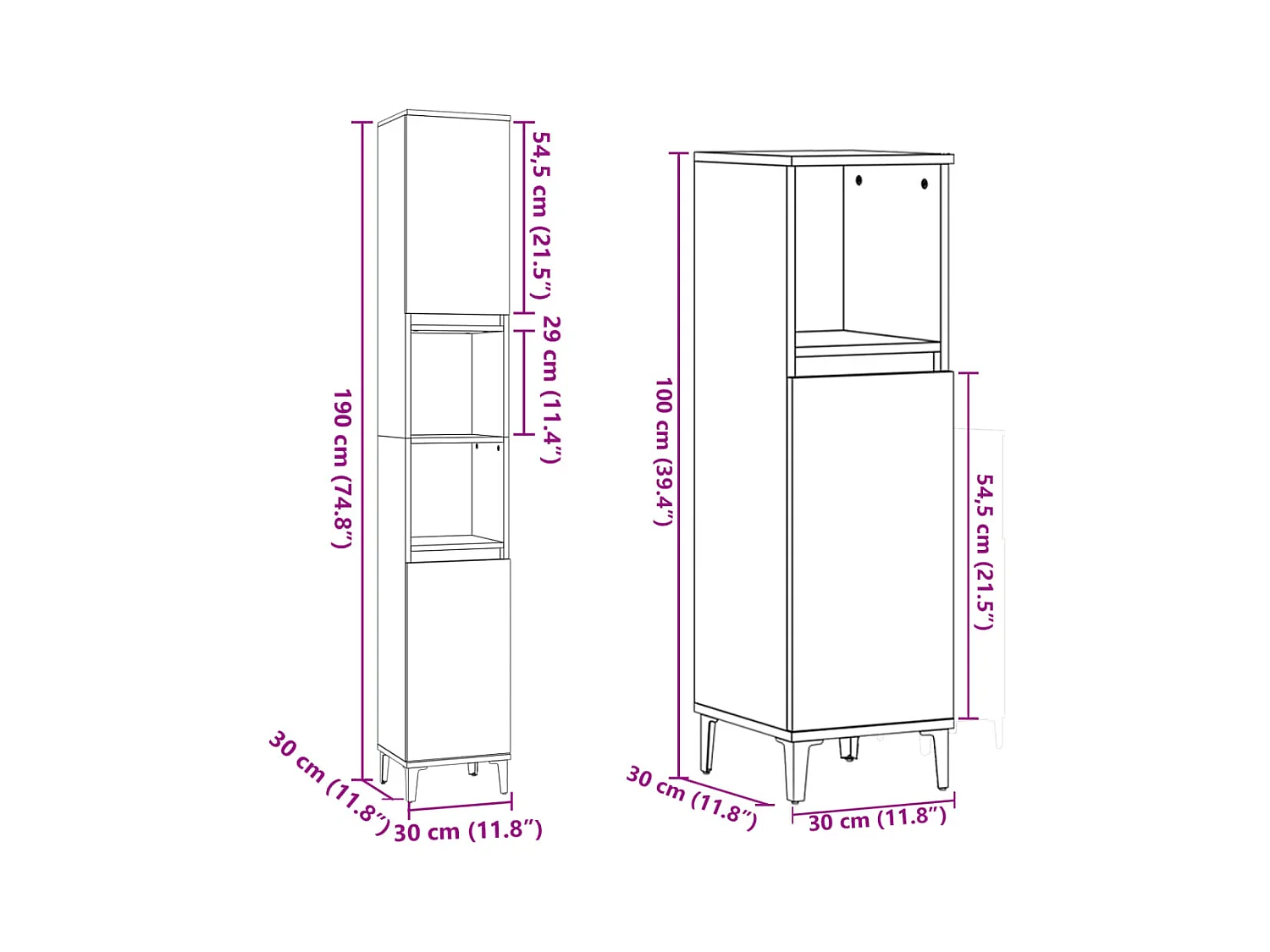 3-delige badkamermeubelset Sonoma Eiken