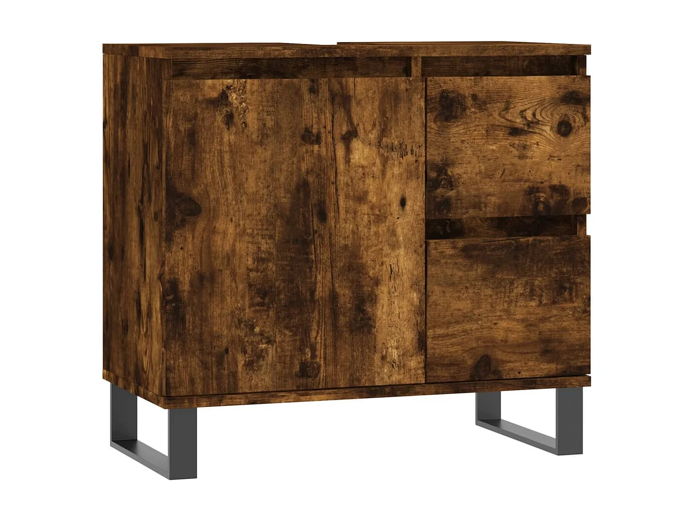 Ensemble de meubles de salle de bain 3 pcs Chêne fumé