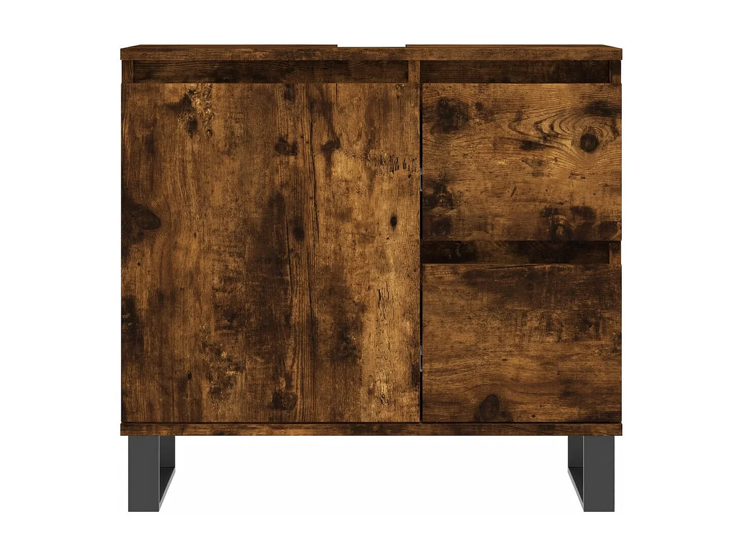 Ensemble de meubles de salle de bain 3 pcs Chêne fumé