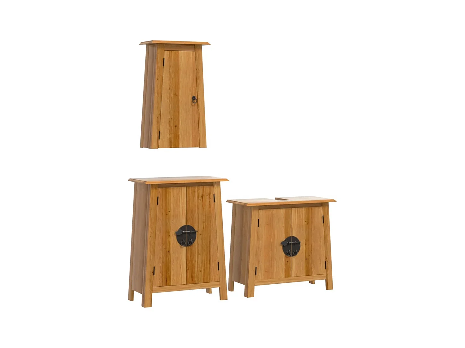 Ensemble de meubles de salle de bain 3 pcs bois de pin massif