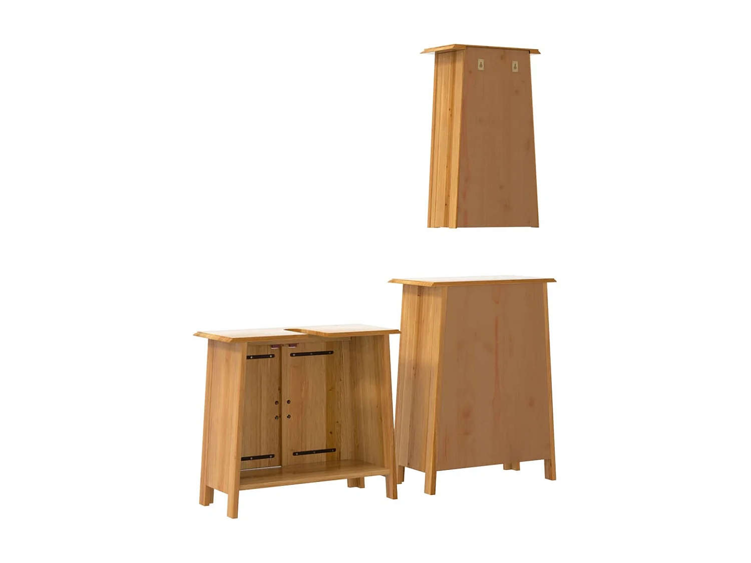 Ensemble de meubles de salle de bain 3 pcs bois de pin massif