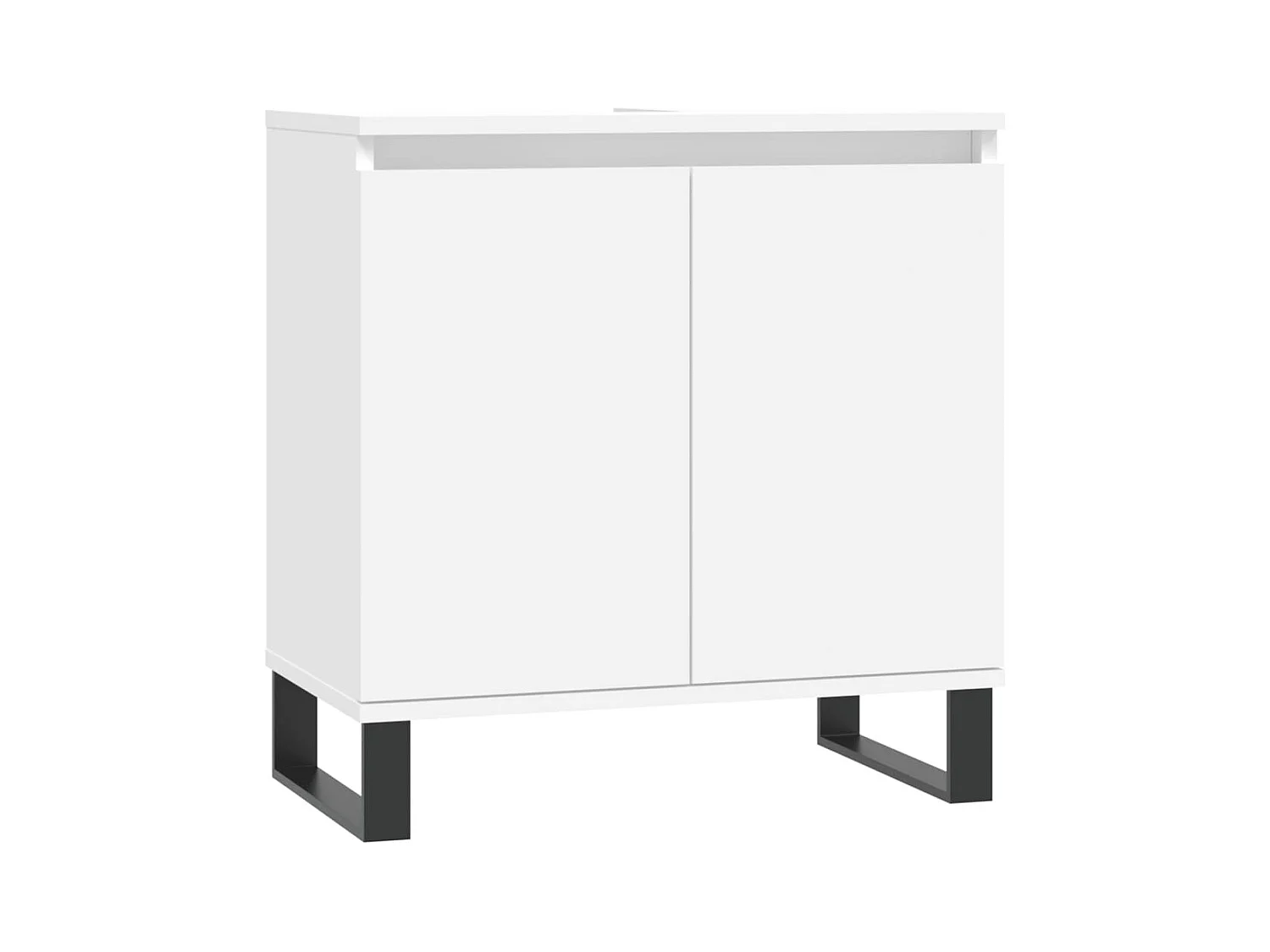 Ensemble d'armoires salle de bain 3 pcs blanc bois d'ingénierie