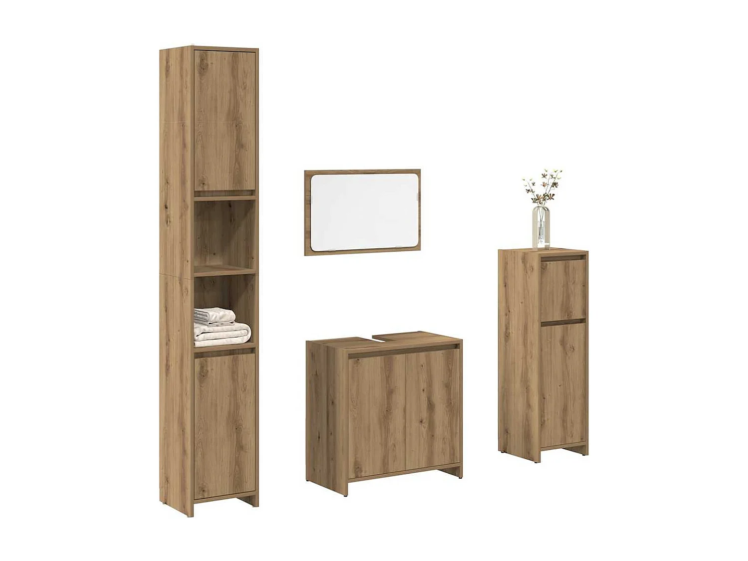 Ensemble de meubles salle de bain 4 pcs bois d'ingénierie