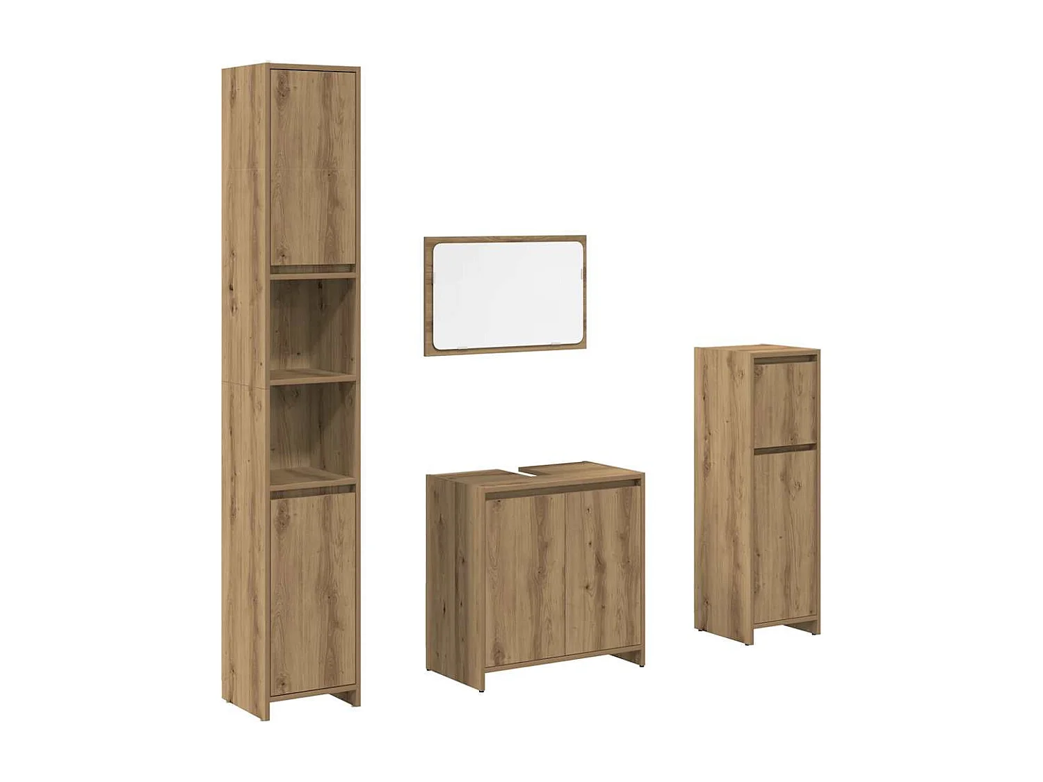 Ensemble de meubles salle de bain 4 pcs bois d'ingénierie