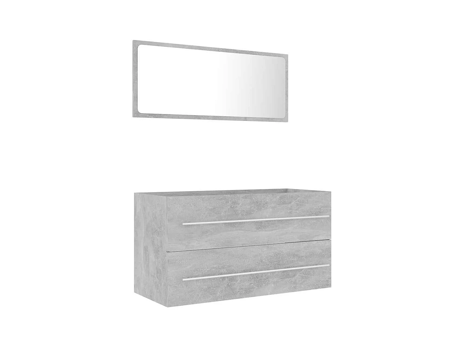 Ensemble de meubles de salle de bain 2 pcs Gris béton Aggloméré