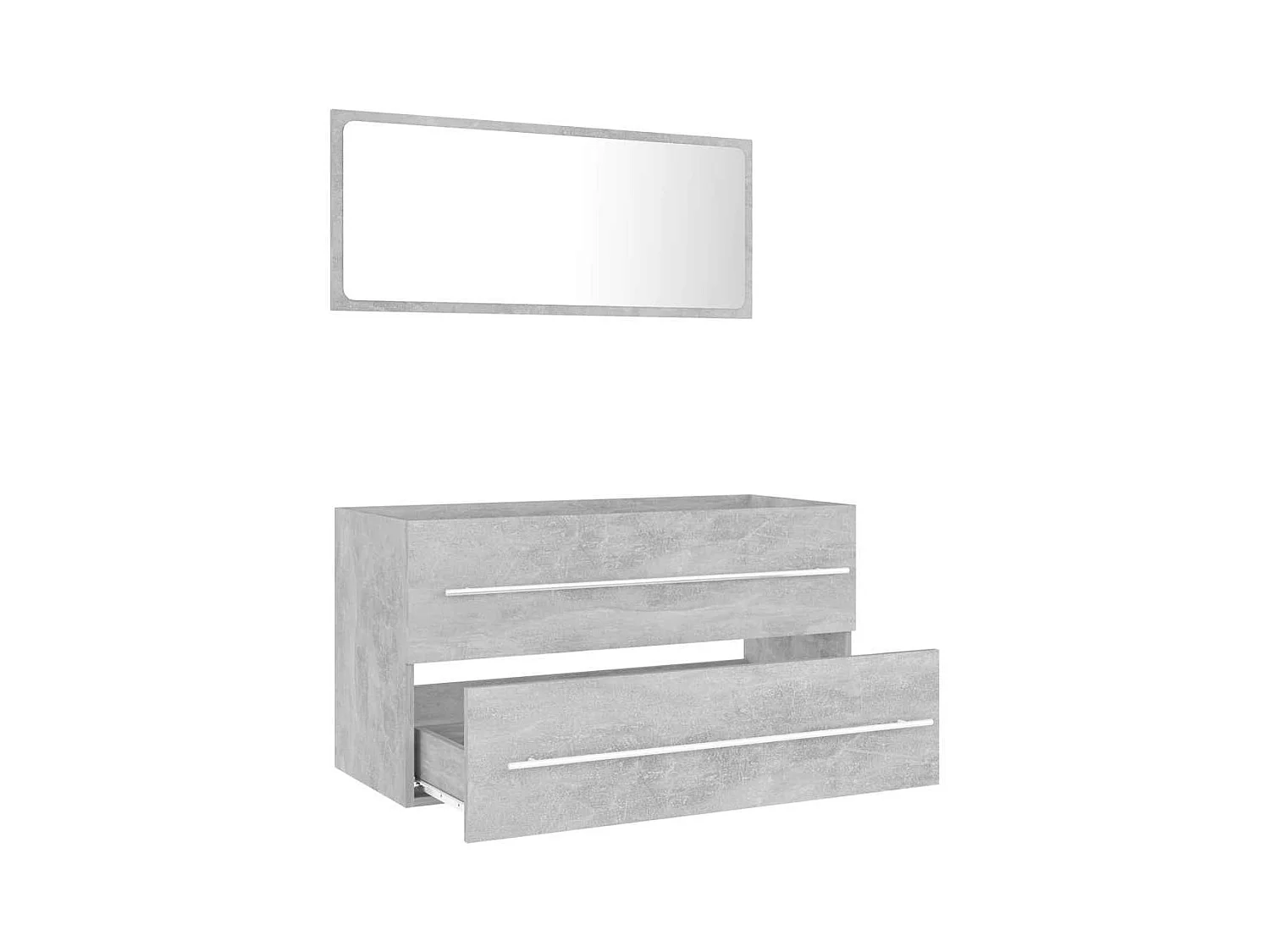Ensemble de meubles de salle de bain 2 pcs Gris béton Aggloméré