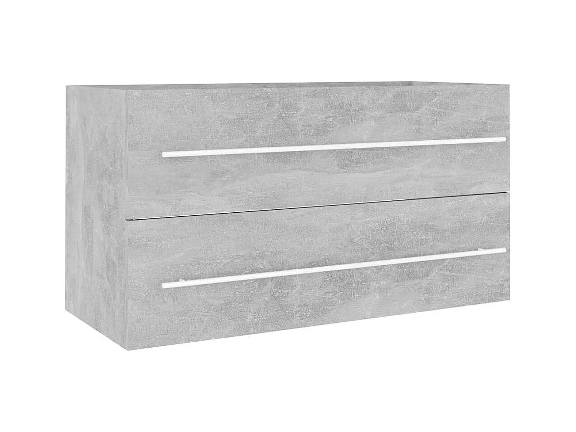 Ensemble de meubles de salle de bain 2 pcs Gris béton Aggloméré