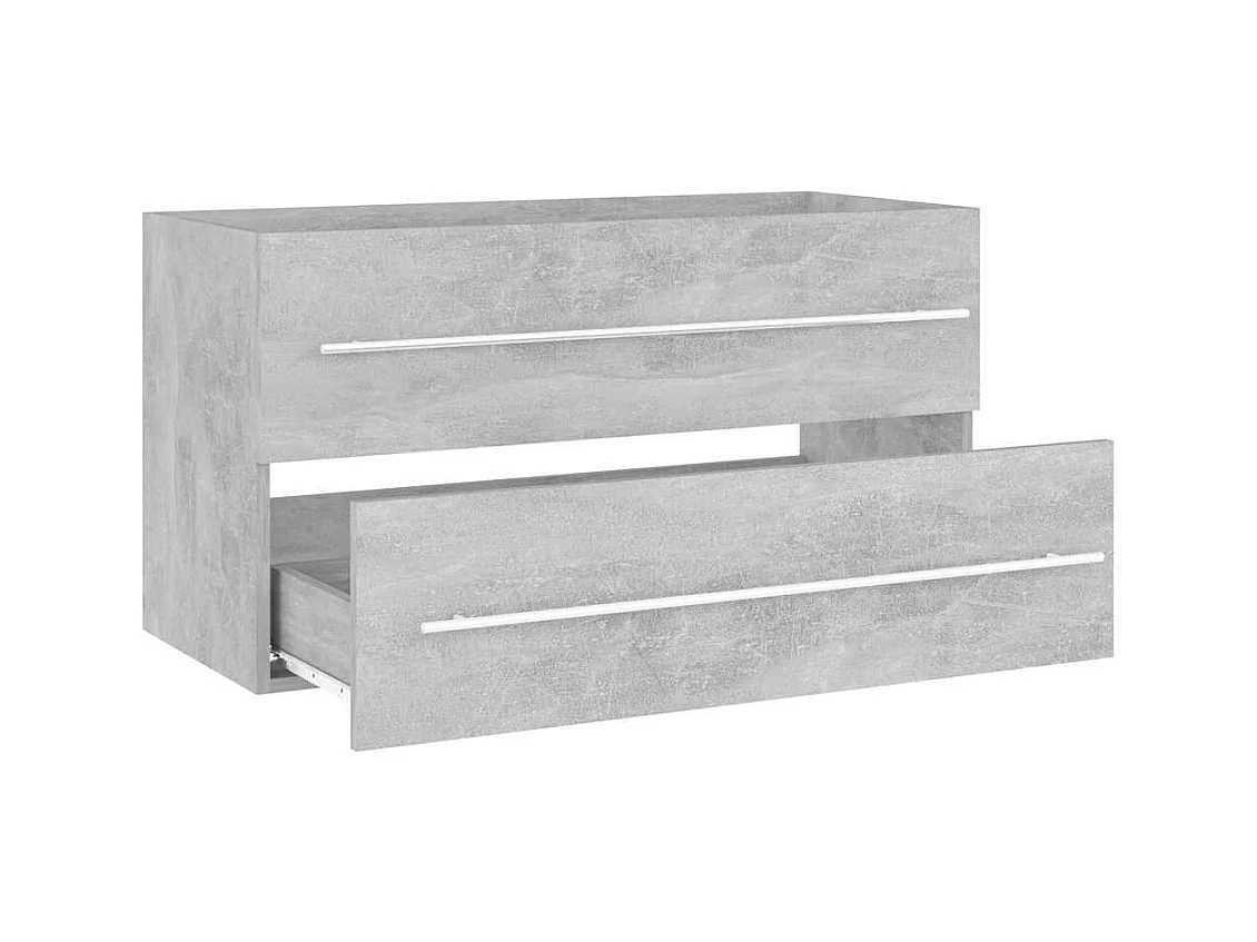 Ensemble de meubles de salle de bain 2 pcs Gris béton Aggloméré