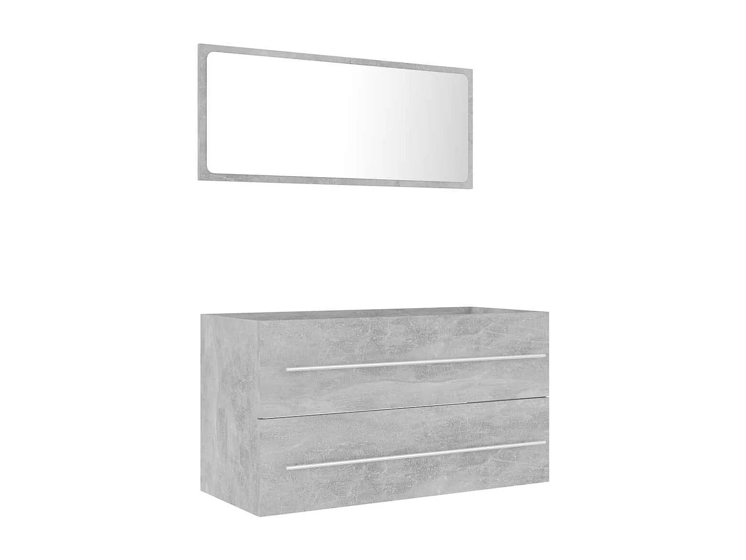 Ensemble de meubles de salle de bain 2 pcs Gris béton Aggloméré