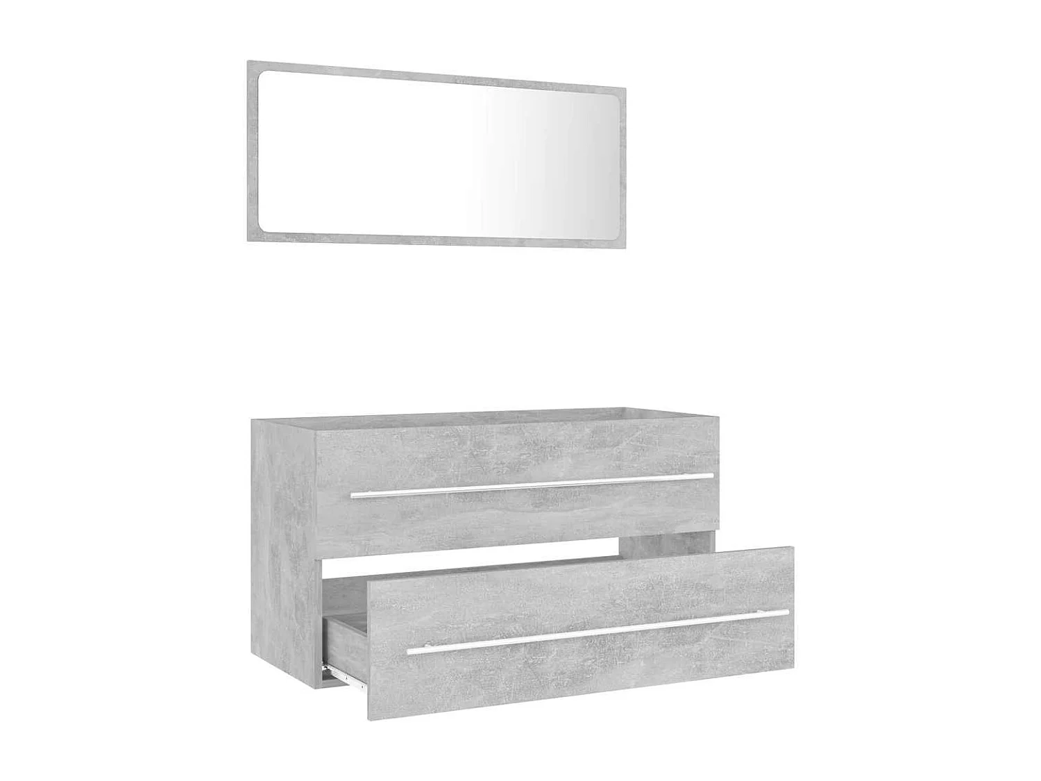 Ensemble de meubles de salle de bain 2 pcs Gris béton Aggloméré