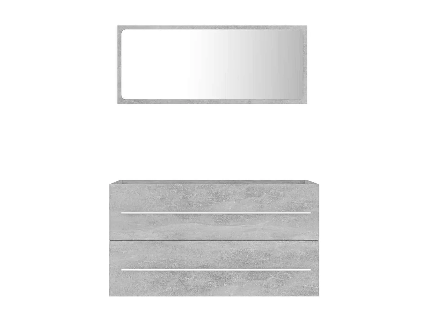 Ensemble de meubles de salle de bain 2 pcs Gris béton Aggloméré