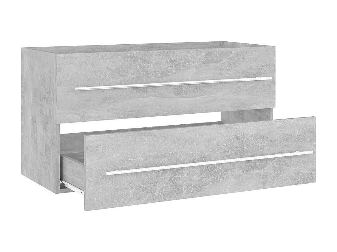 Ensemble de meubles de salle de bain 2 pcs Gris béton Aggloméré