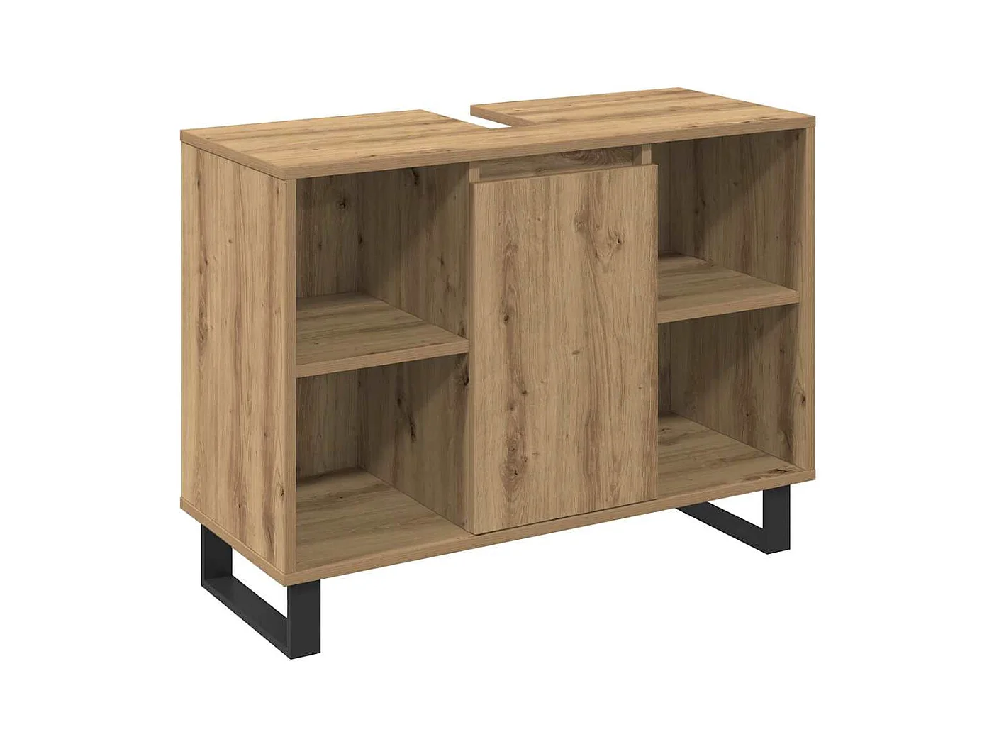 Ensemble de mobilier de salle de bain avec porte 3 pcs Marron