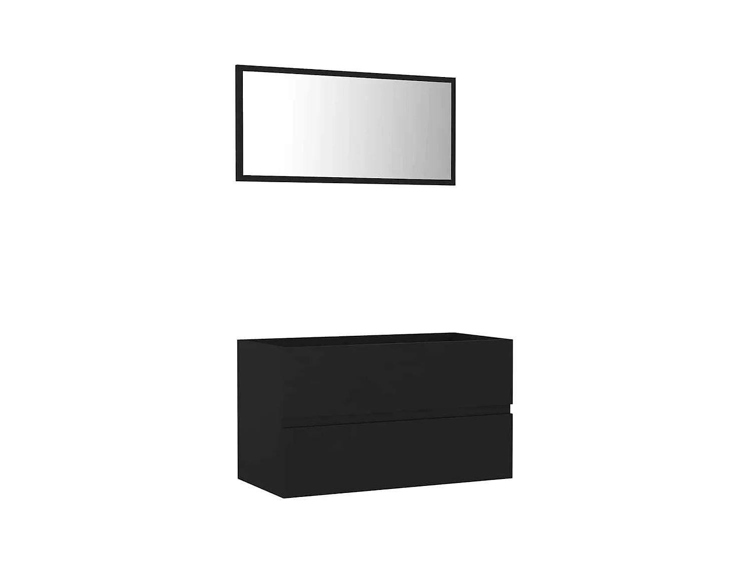 Ensemble de meubles salle de bain 2 pcs noir bois d'ingénierie