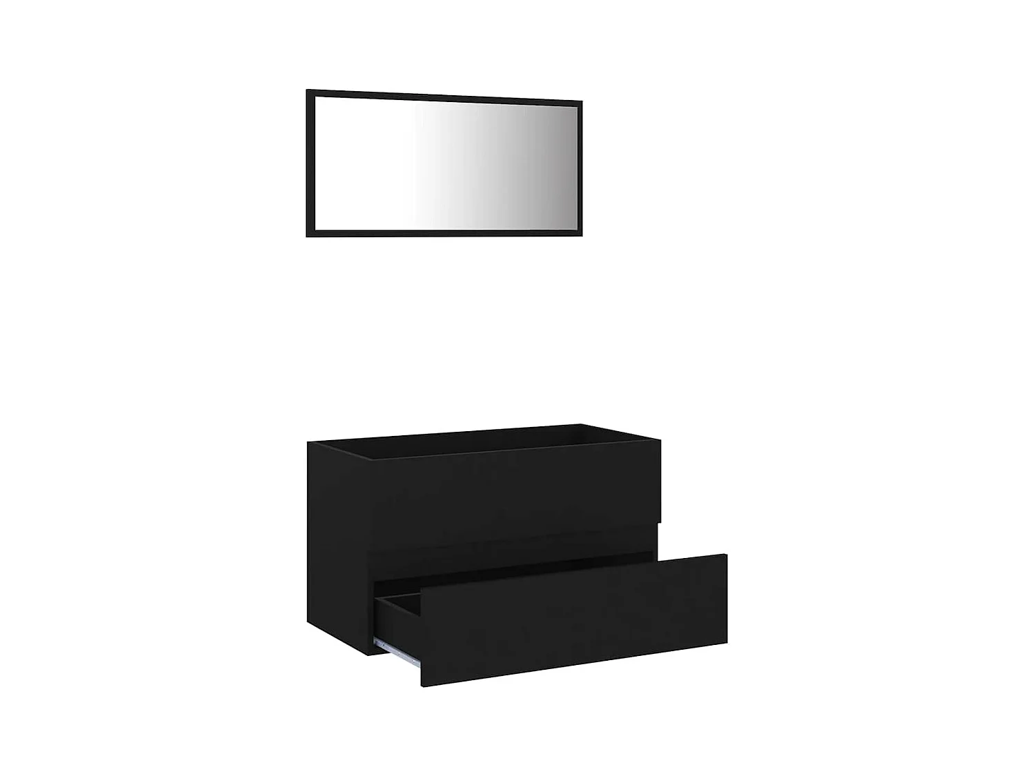 Ensemble de meubles salle de bain 2 pcs noir bois d'ingénierie