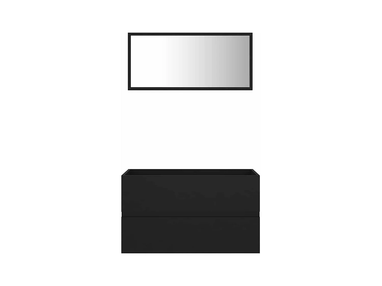 Ensemble de meubles salle de bain 2 pcs noir bois d'ingénierie