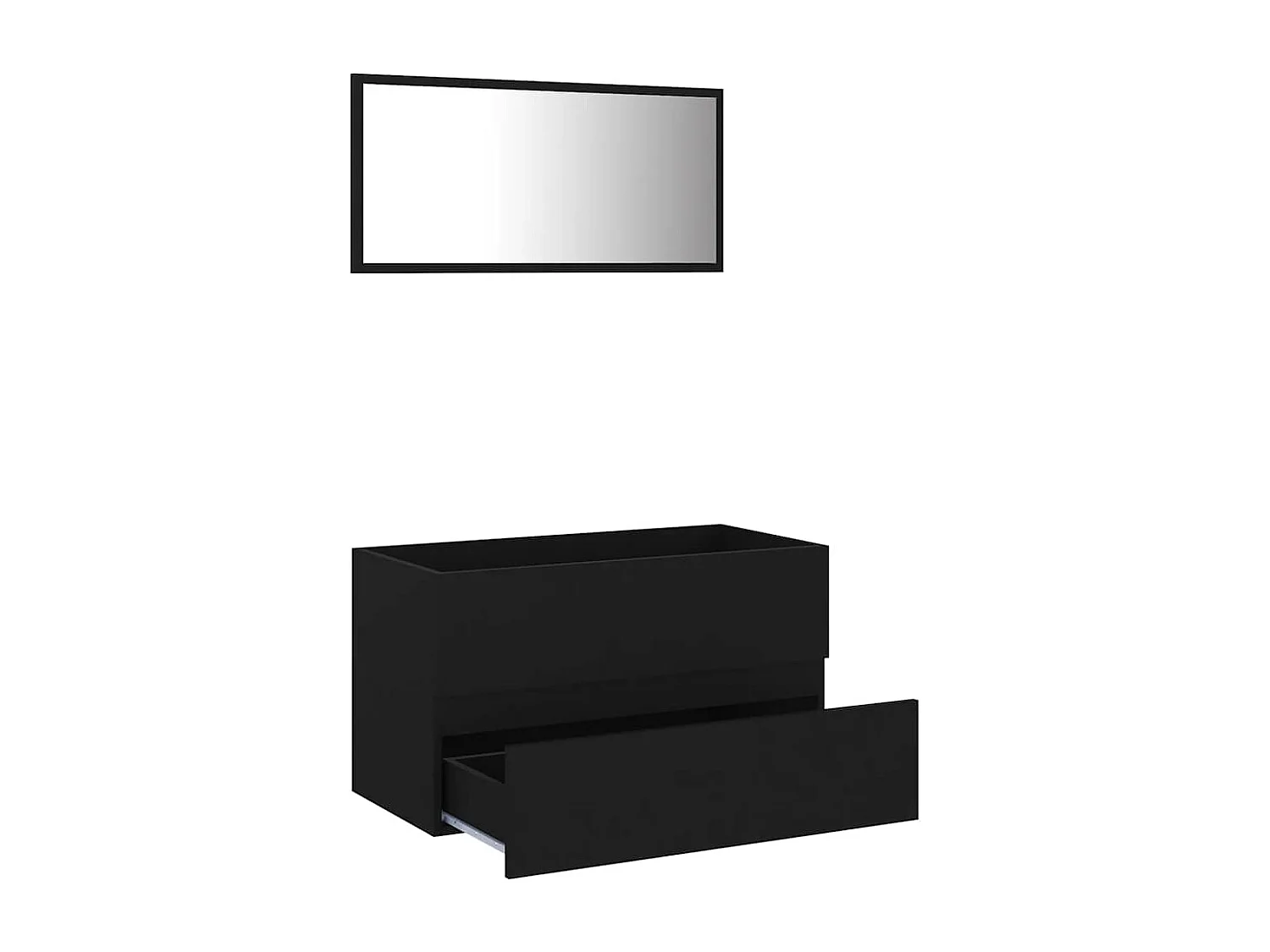 Ensemble de meubles salle de bain 2 pcs noir bois d'ingénierie