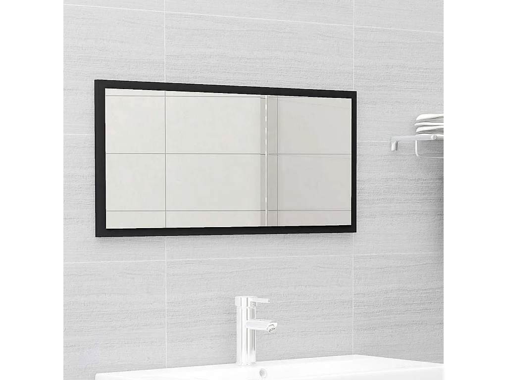 Ensemble de meubles salle de bain 2 pcs noir bois d'ingénierie