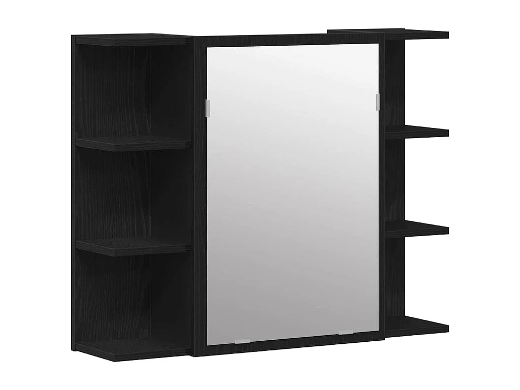 Set di mobili da bagno con mensola 3 pezzi nero