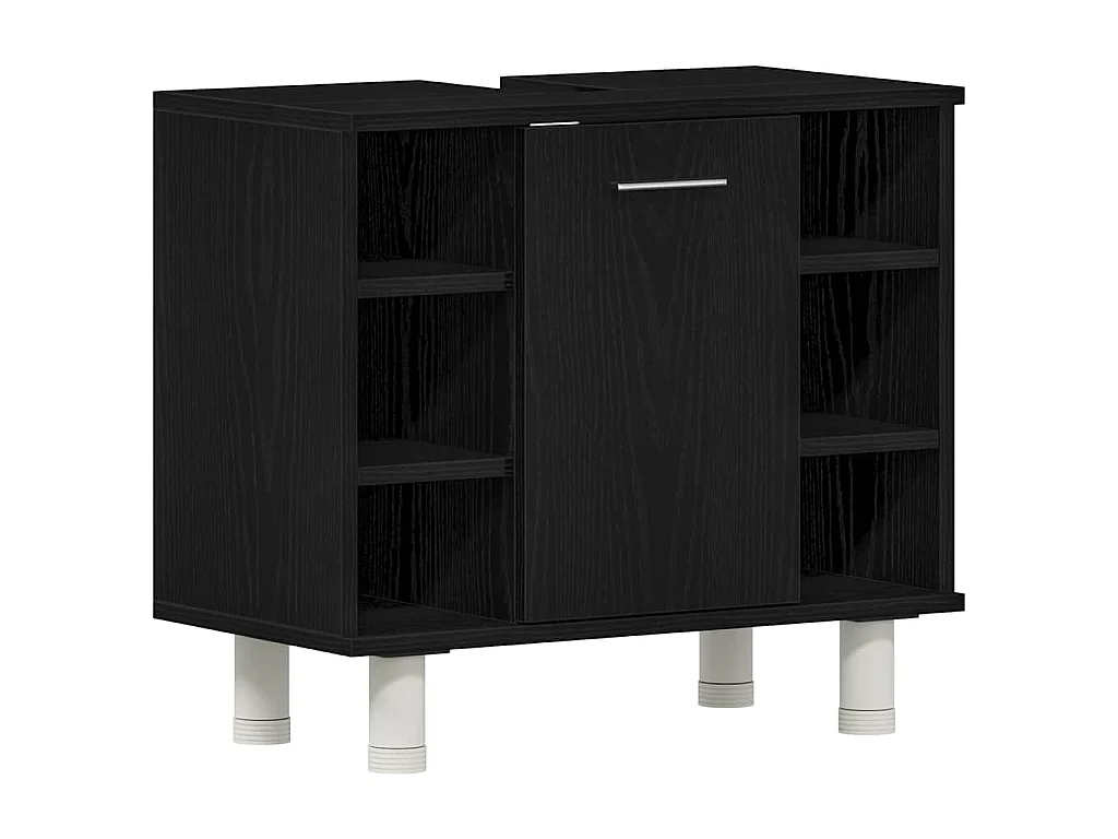 Set di mobili da bagno con mensola 3 pezzi nero
