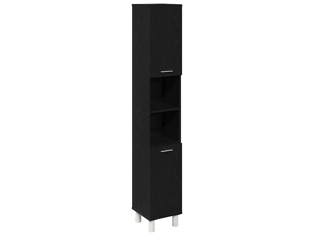 Set di mobili da bagno con mensola 3 pezzi nero